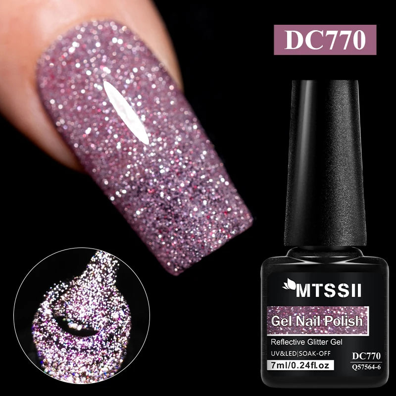 Gold Sliver Reflective Nail Gel Polish