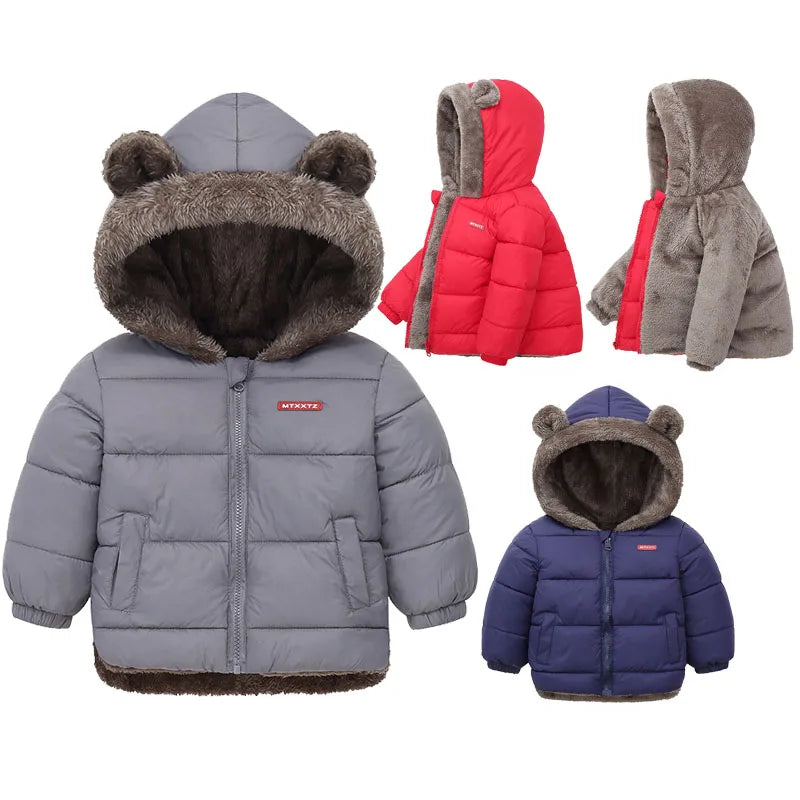Baby Boys Girls Jacket Hooded Cotton Outerwear Children's