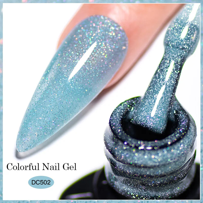 Gold Sliver Reflective Nail Gel Polish