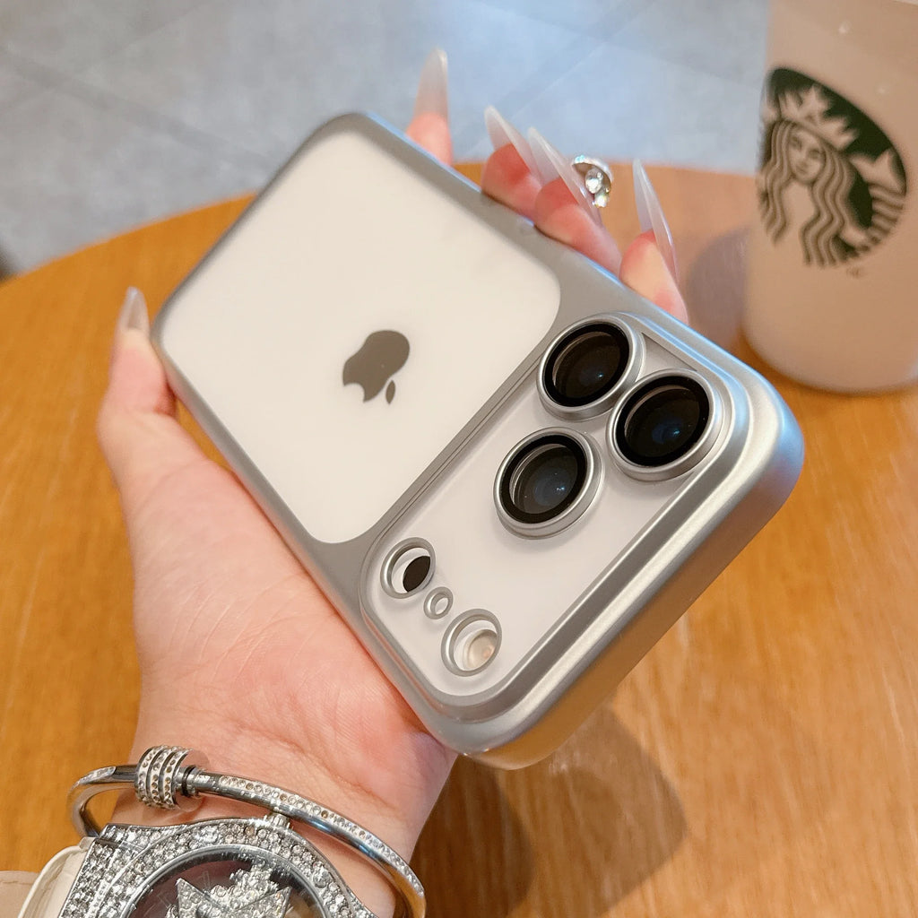 Phone Case For iPhone Air 17 Pro Max 16 15 14 Plating Frame Lens Glass