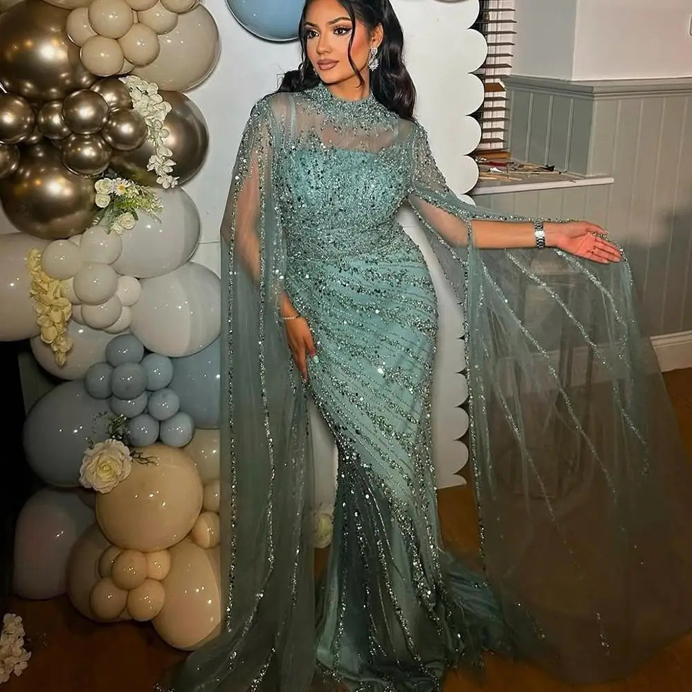 High Neck Luxury Dress for Events