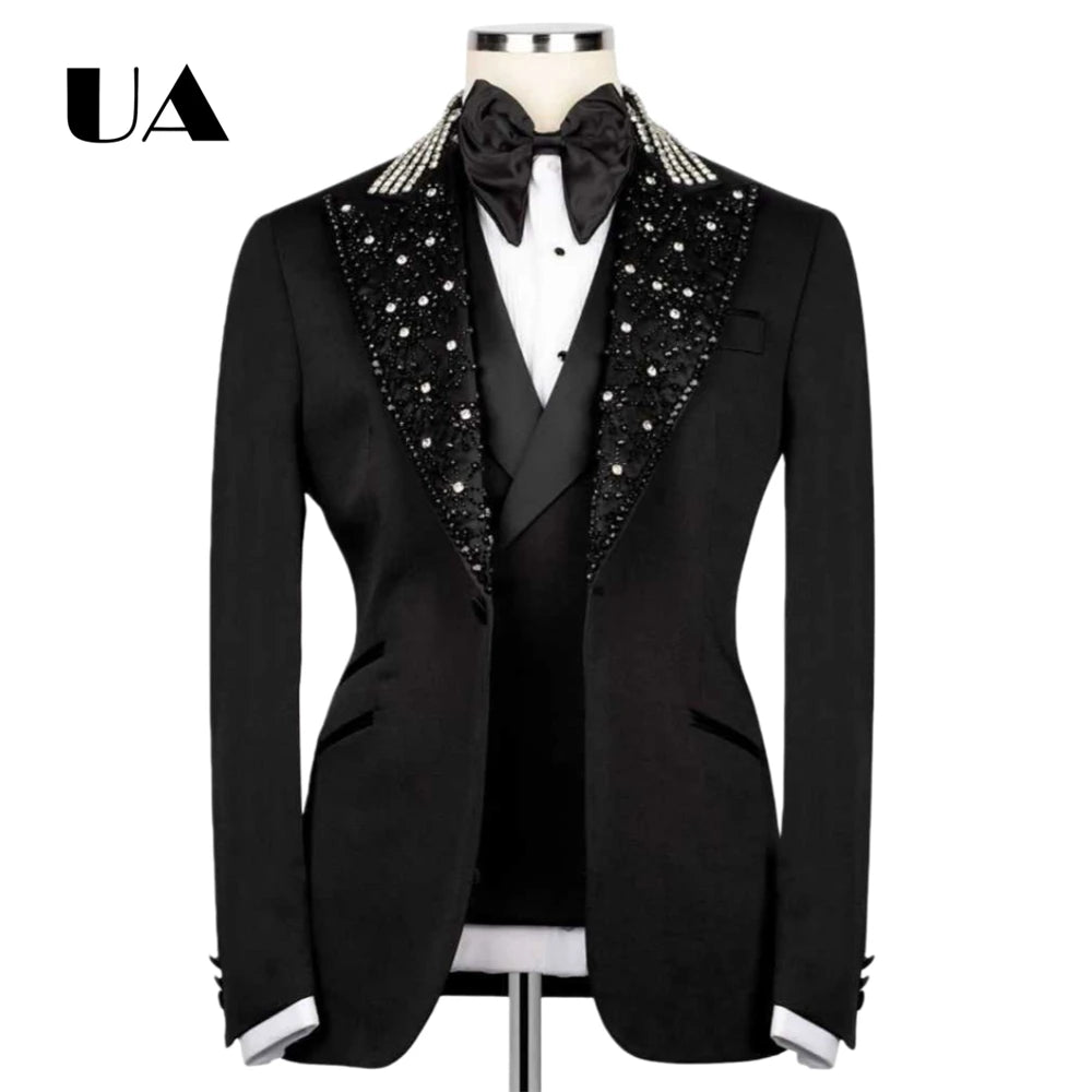 High-End Luxury Beading Suit Set for Men,
