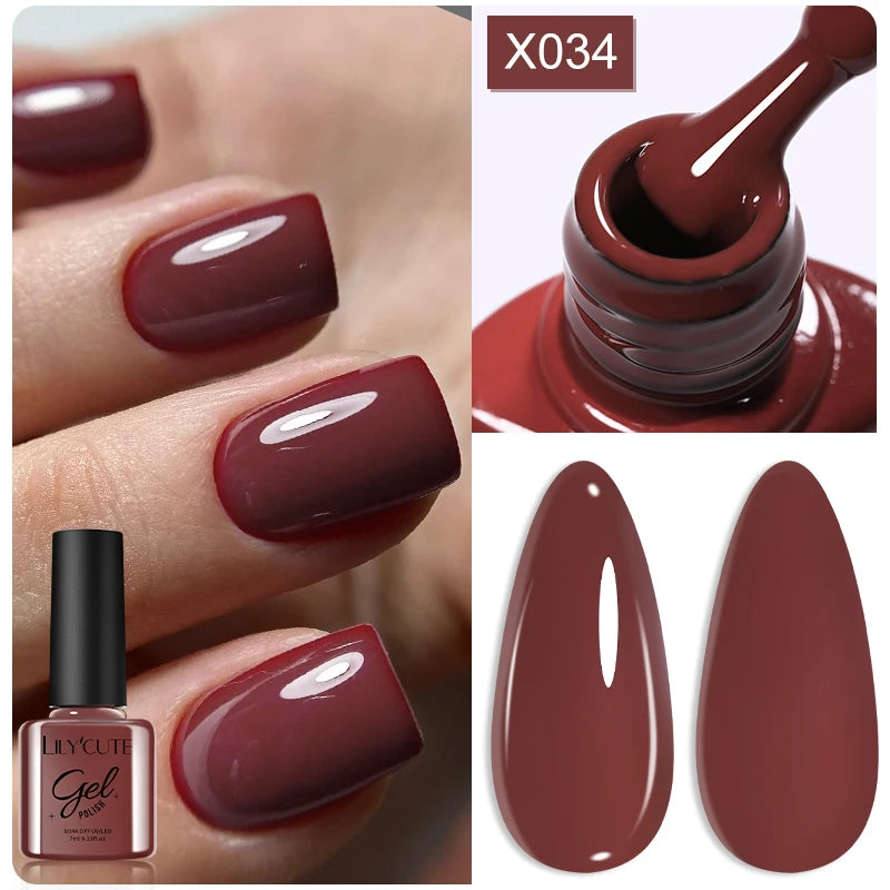 LILYCUTE Nude Crystal Rubber Base Gel Nail Polish