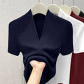 NEW V Neck Slim T Shirt Women