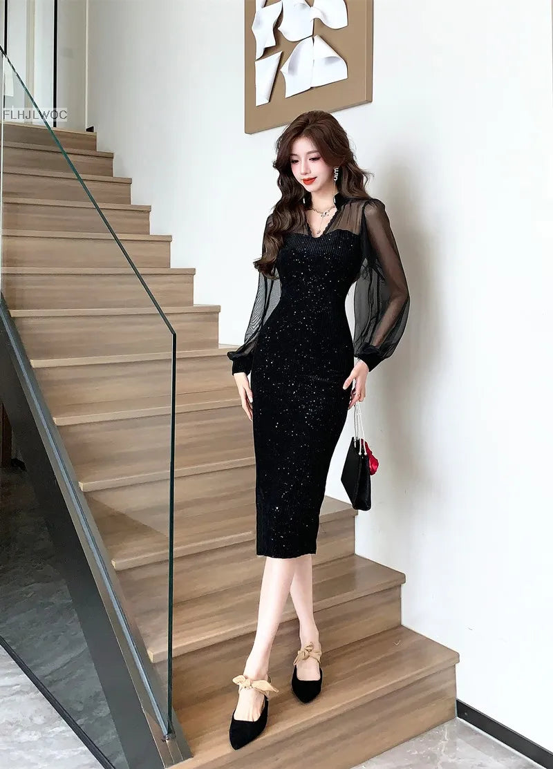 New Year French Design Party Dress Elegant