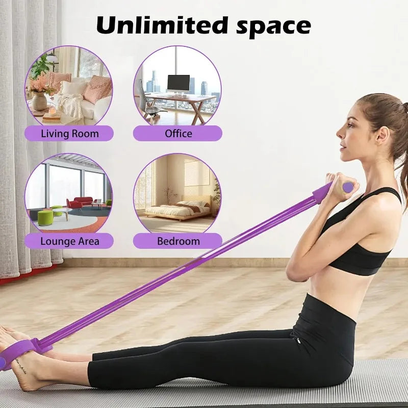 Multifunction Tension Rope, 6-Tube Elastic Yoga Pedal
