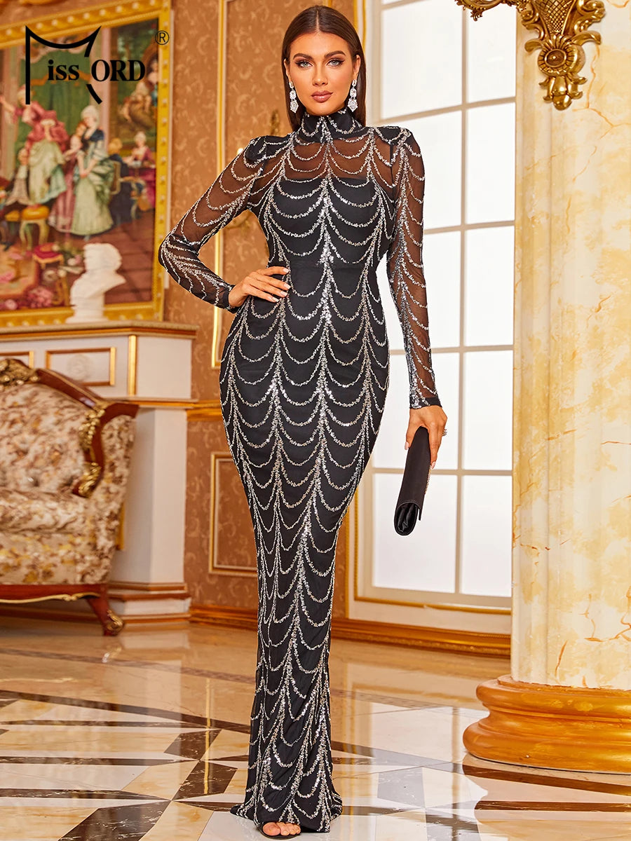Missord Wave Sequin Party Dresses