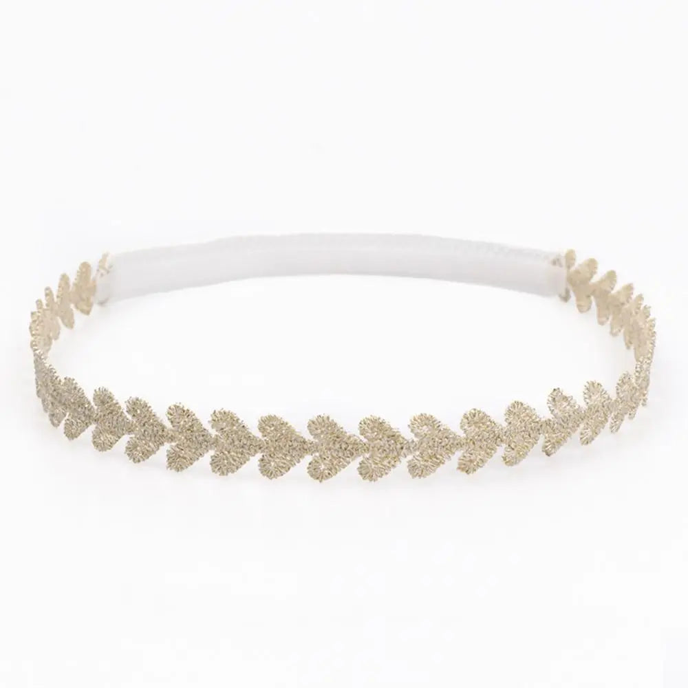 Cute Lace Headband Soft Newborn Elastic Turban  Princess Gold Hairband