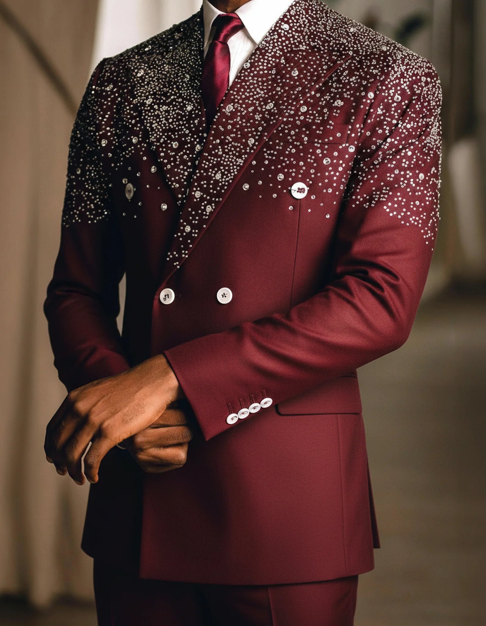 2 Pcs Jacket Pants Modern Hot Fix Wedding Suits