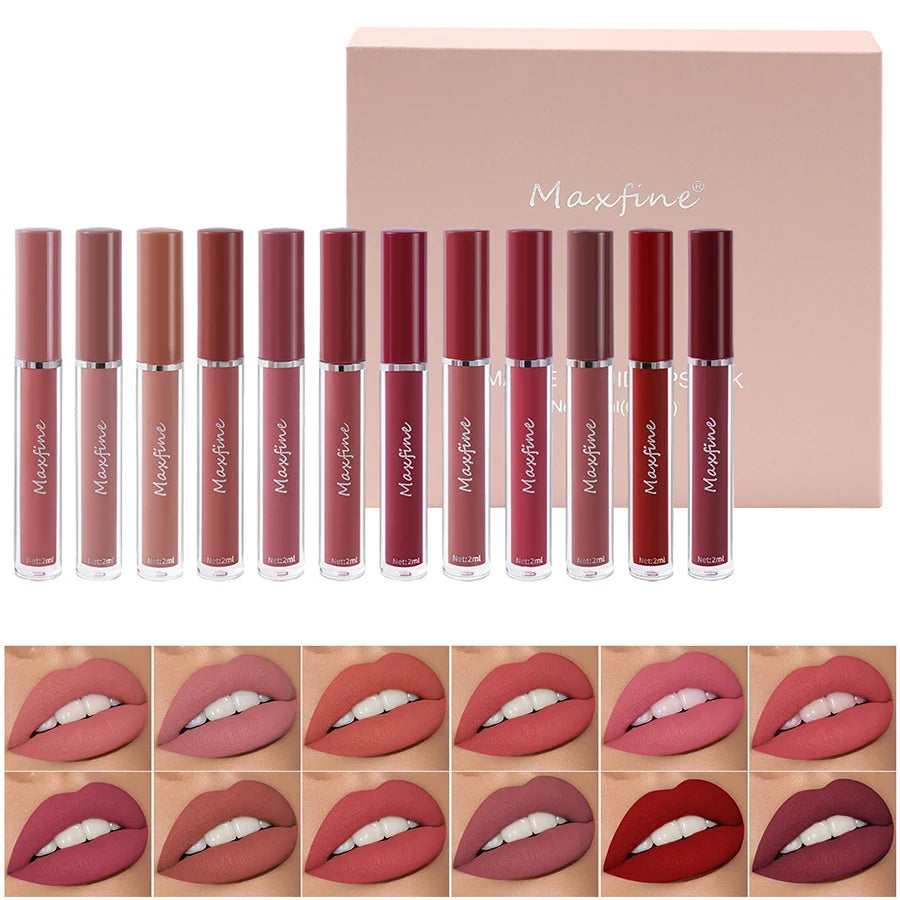Matte Lip Gloss Set 6 Color Lipstick Box Set