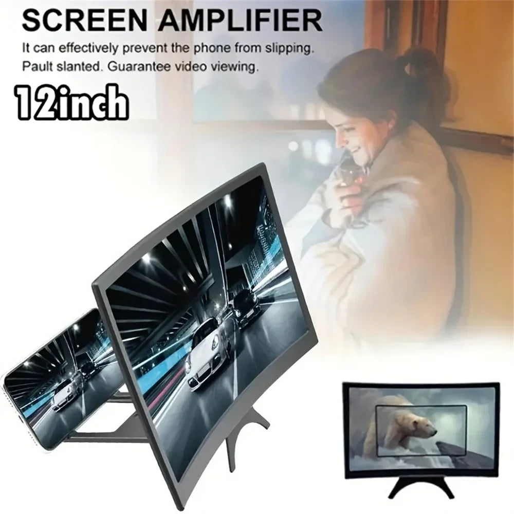 3D Mobile Phone Screen,12 Inch Enlarged Screen Foldable Holder