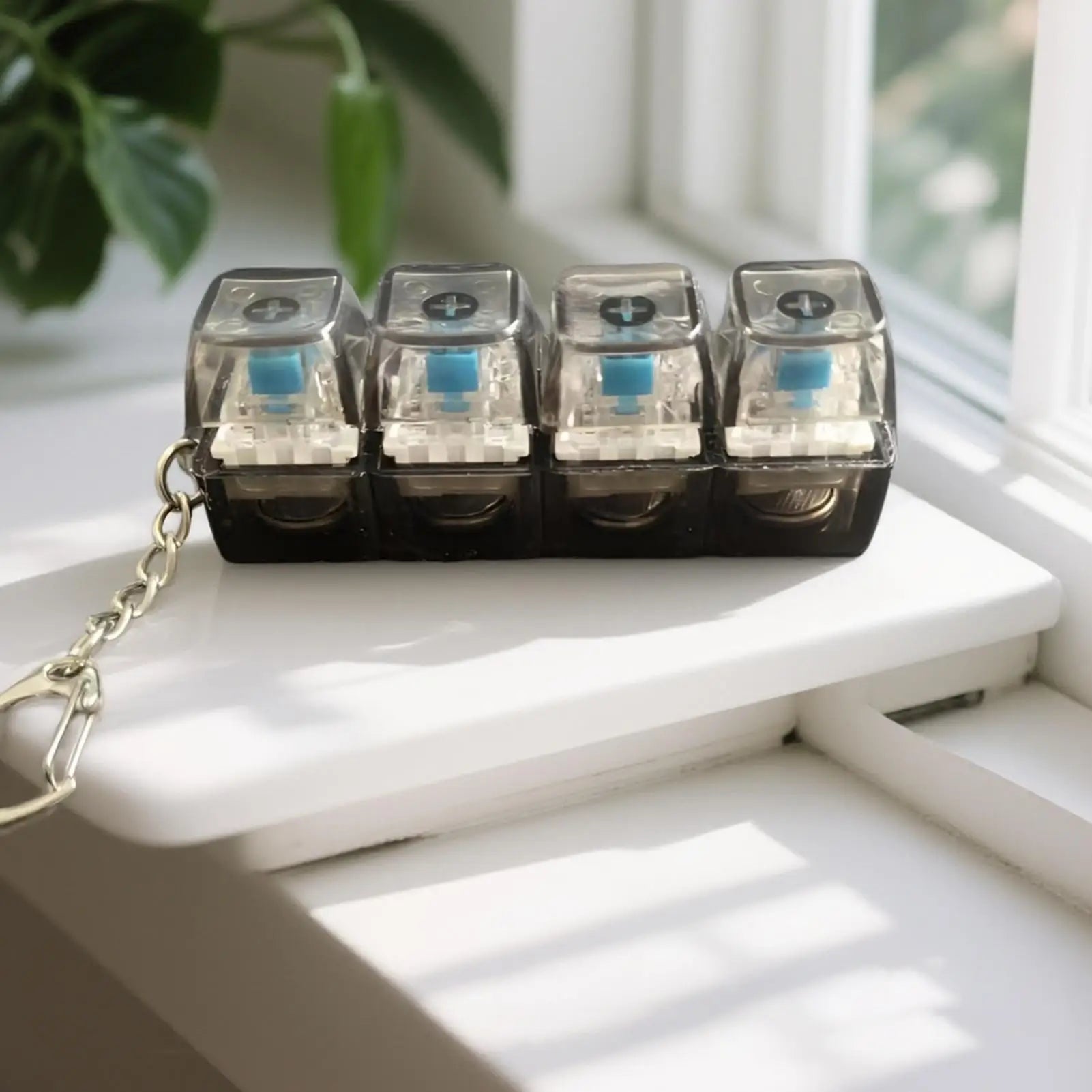 Keyboard Fidget Keychain with Colorful Lighting