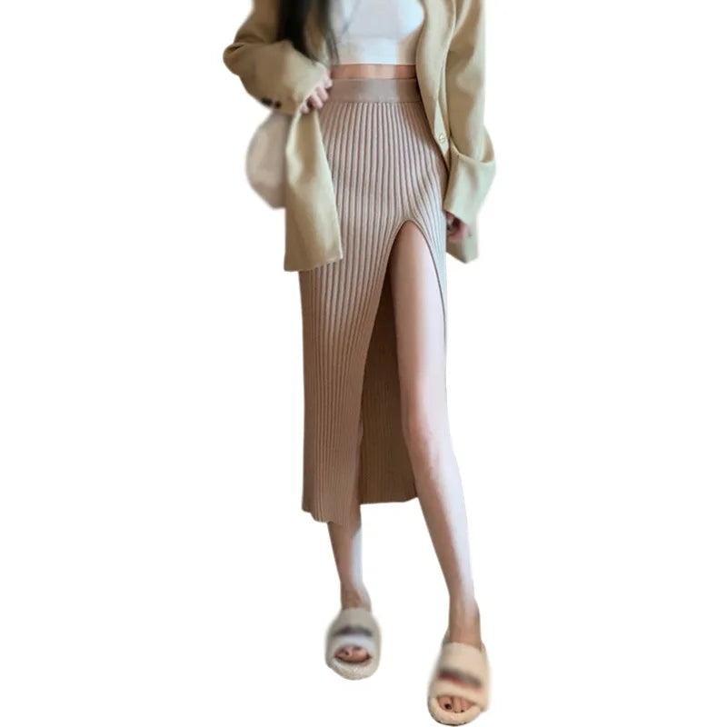 Hot Girl Knitted Elastic Dress