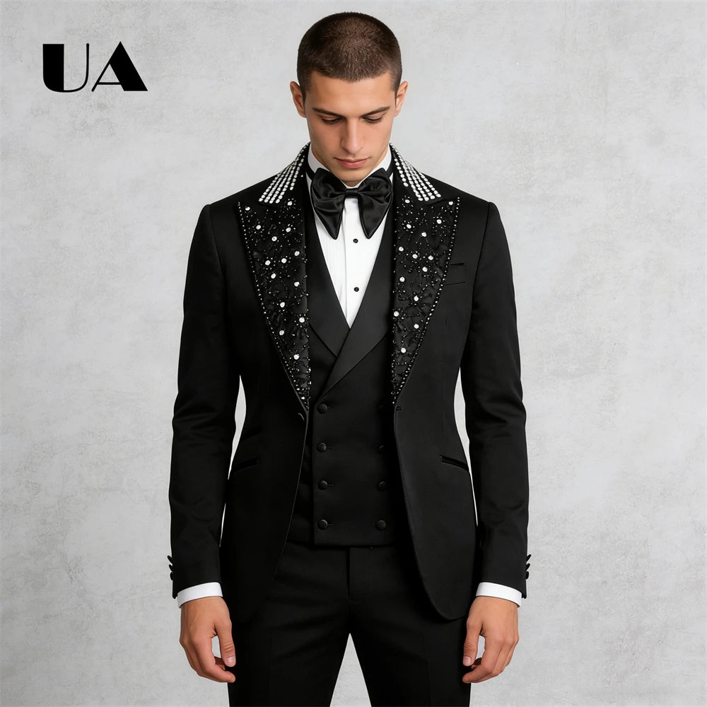 High-End Luxury Beading Suit Set for Men,