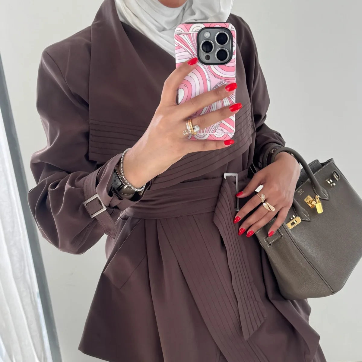 Solid Color Two-Piece Set Casual Lapel Blazer Belted High Waist Wide Leg Pants