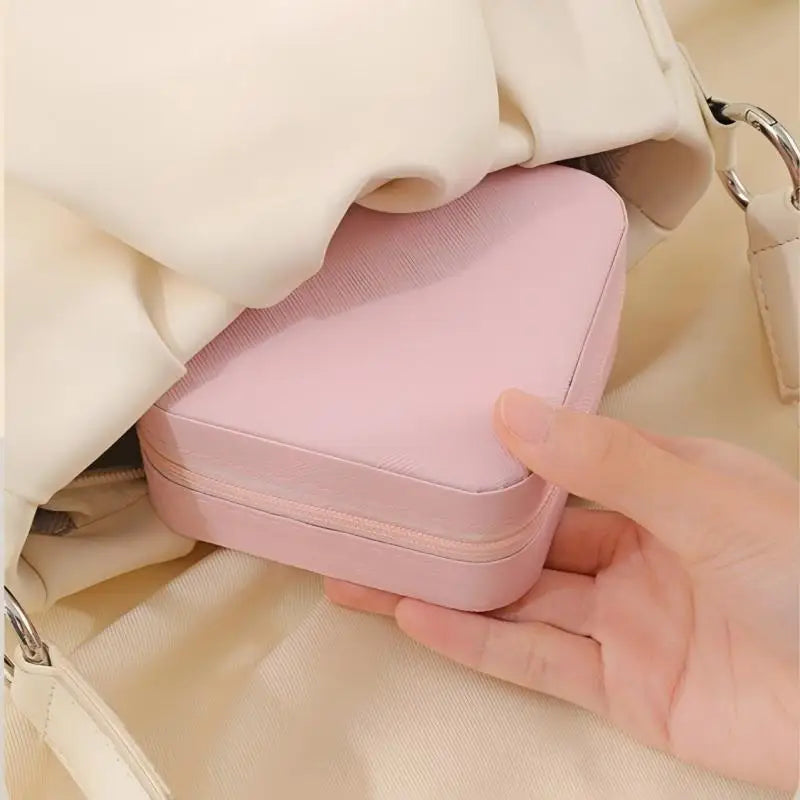 Solid Color PU Leather Material Jewelry Storage Box