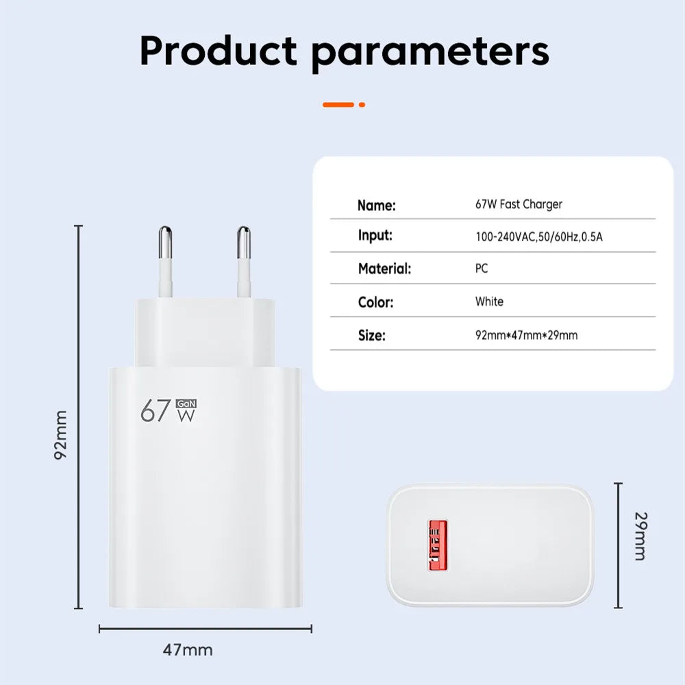 67W Fast USB Charger