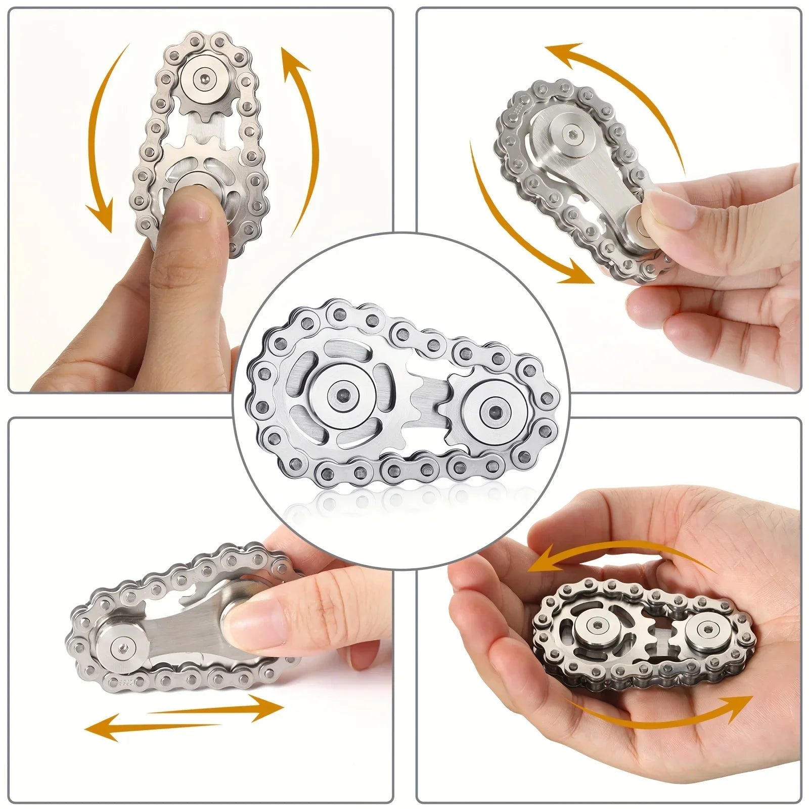 Chain Tooth Mechanical Flywheel Fidget Spinner for Children Adult Hand Toy