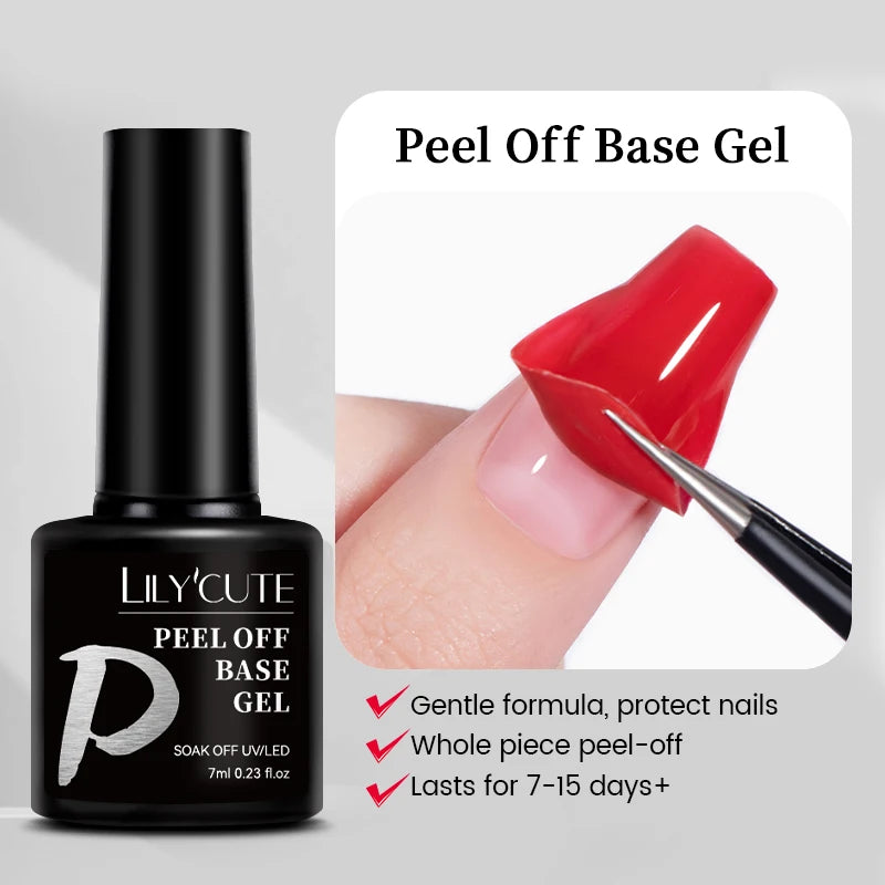 LILYCUTE Nude Crystal Rubber Base Gel Nail Polish