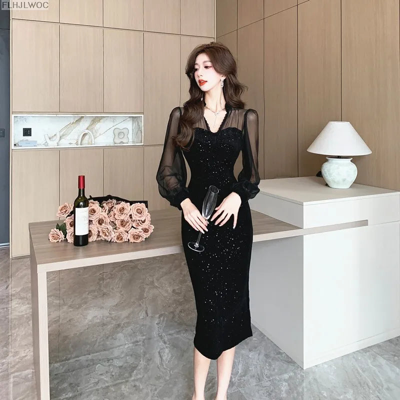 New Year French Design Party Dress Elegant
