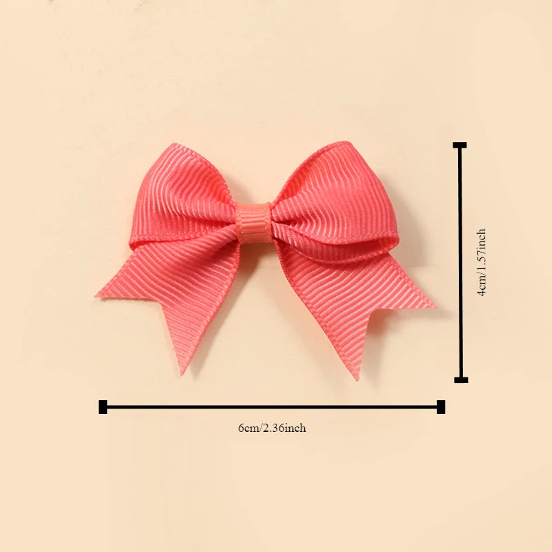 10Pcs/Set New Cute Solid Ribbon Bowknot Hair Clips for Baby Girls