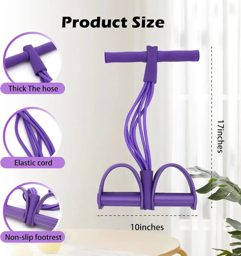 Multifunction Tension Rope, 6-Tube Elastic Yoga Pedal