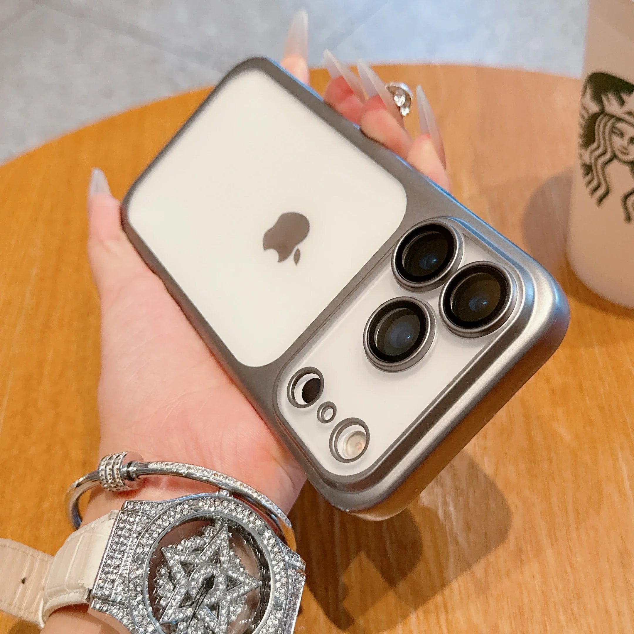 Phone Case For iPhone Air 17 Pro Max 16 15 14 Plating Frame Lens Glass