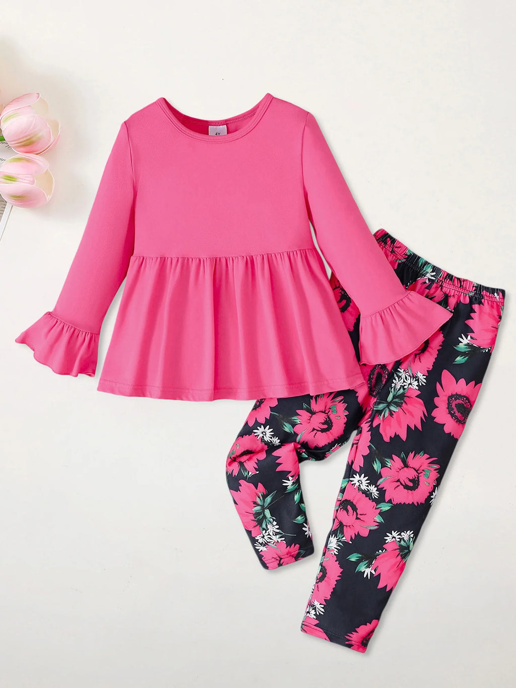2-Piece Autumn Ensemble with Long Sleeve Dress