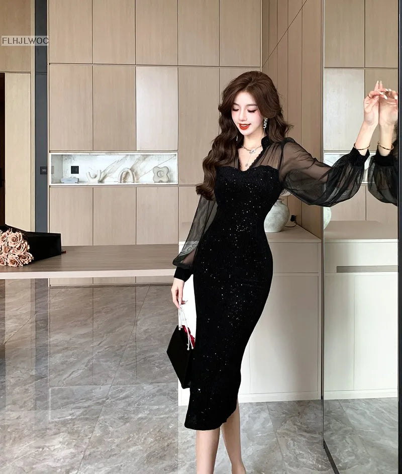 New Year French Design Party Dress Elegant