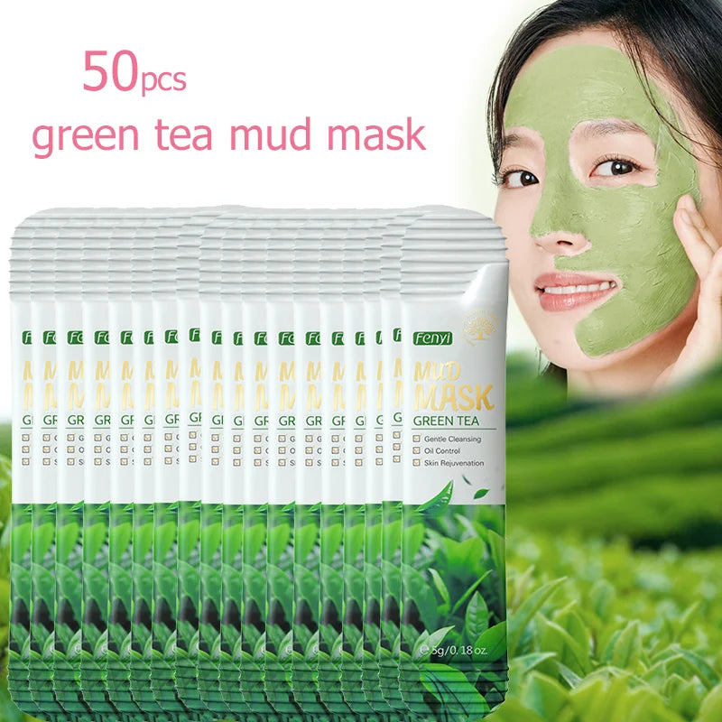 50pcs Japan Sakura Clay Mask for, Oil-Control Remove Blackhead Pink Mud