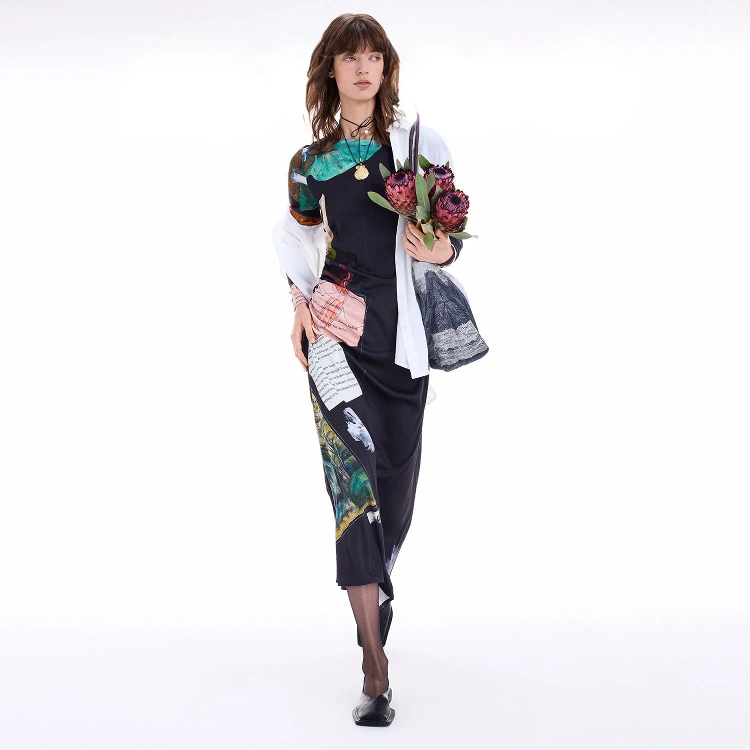 Round neck long dresses