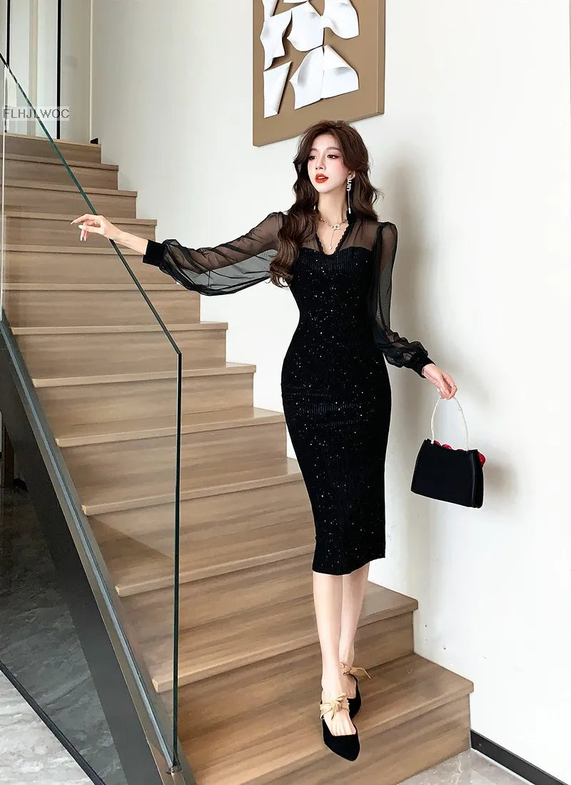 New Year French Design Party Dress Elegant