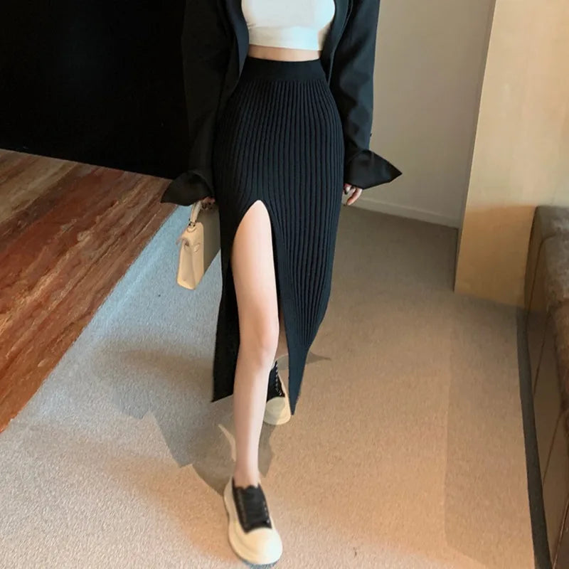 Hot Girl Knitted Elastic Dress