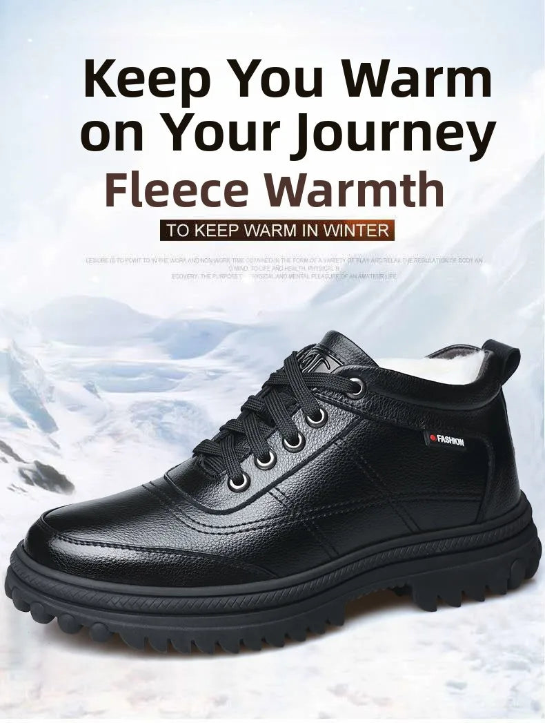 Men's Winter Thickened Warmth Casual Shoes,Leather Shoes