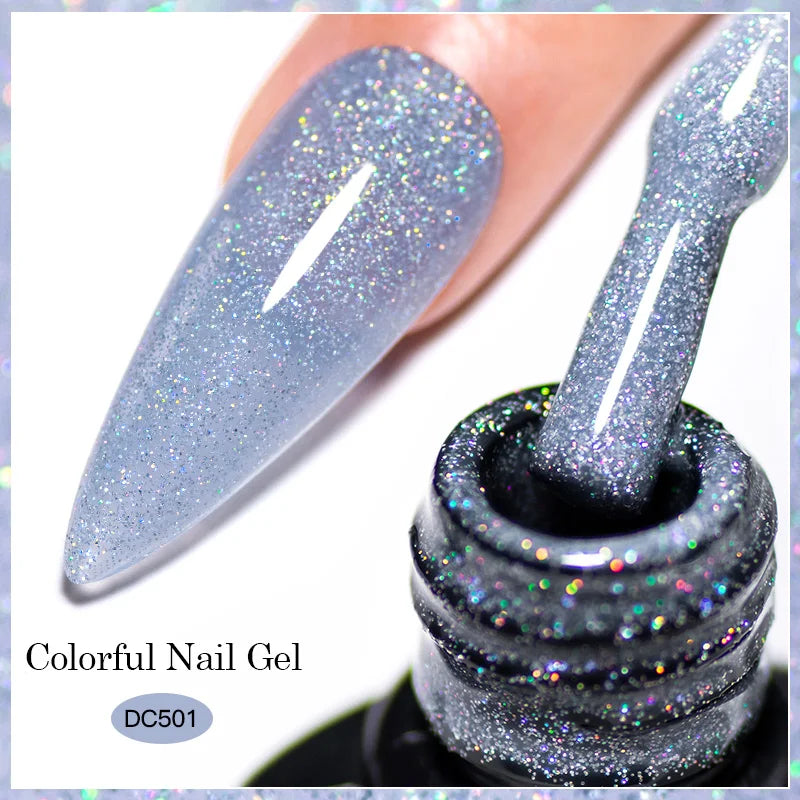 Gold Sliver Reflective Nail Gel Polish