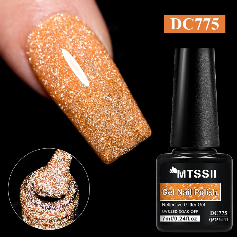 Gold Sliver Reflective Nail Gel Polish
