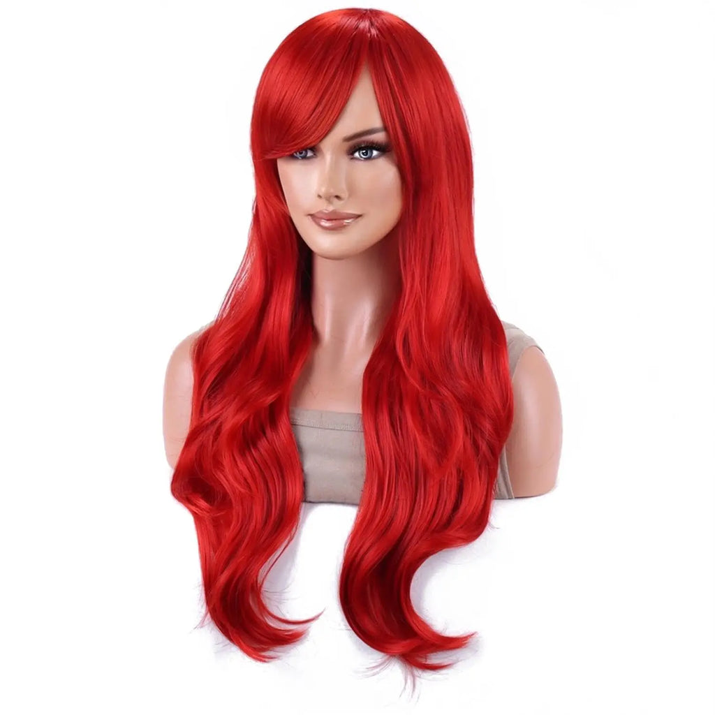 Long Red Curly Body Wave Wig