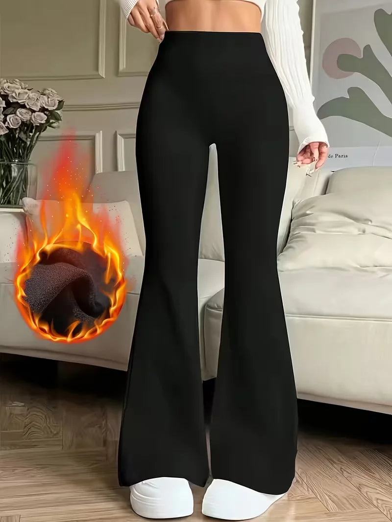 Solid Color Flared Pants