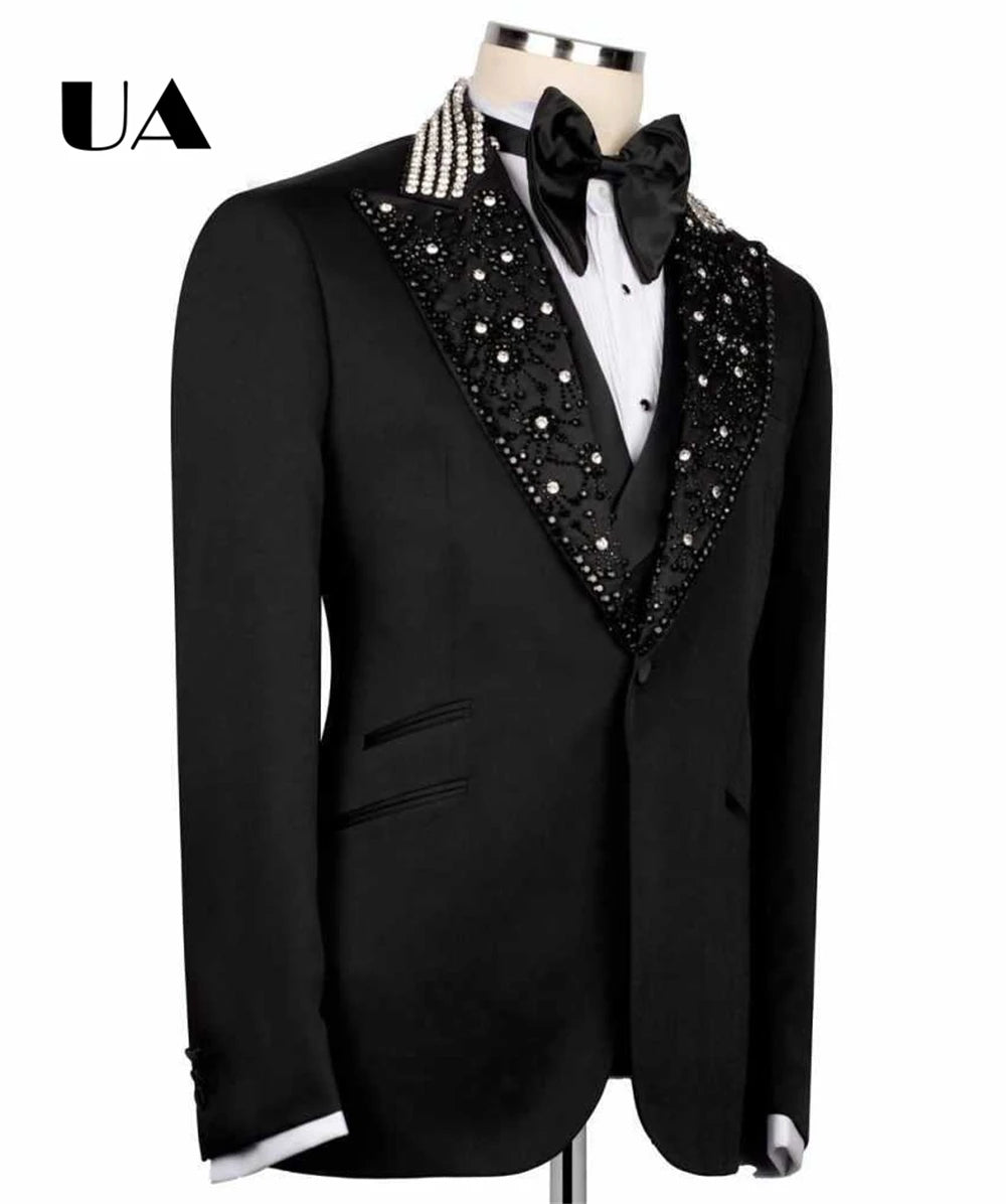 High-End Luxury Beading Suit Set for Men,