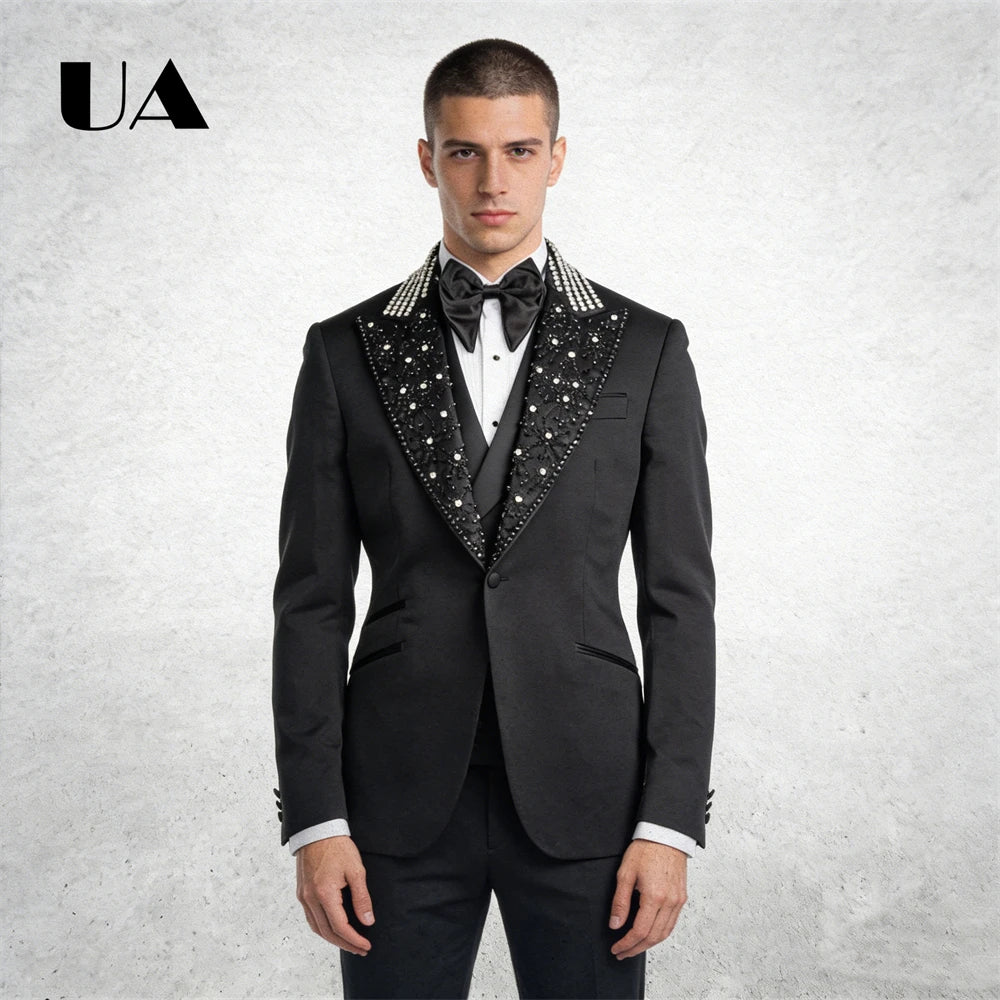 High-End Luxury Beading Suit Set for Men,