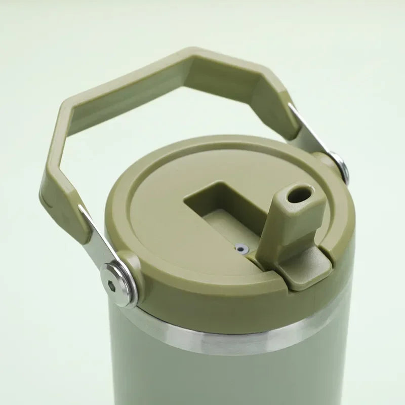 1pc Vacuum Tumbler with Lid Stainless Steel Portable Water Bottle