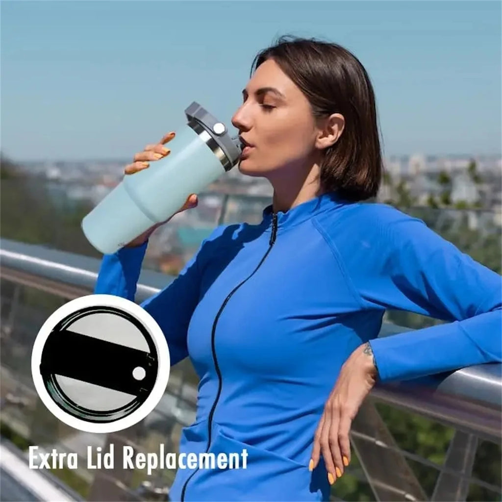 1pc Vacuum Tumbler with Lid Stainless Steel Portable Water Bottle