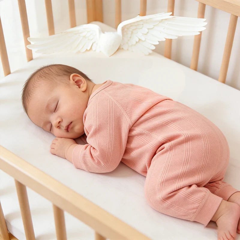 Newborn Romper with Soft Knit Long Sleeve Wrap Onesie