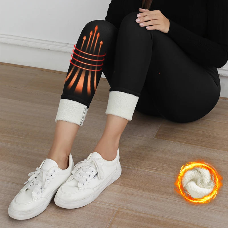 S-XL Autumn Winter Women Fleece Leggings