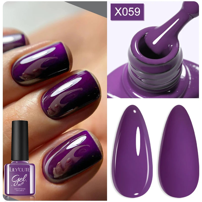 Brown Red Purple Nail Gel Polish Coffee Color Series