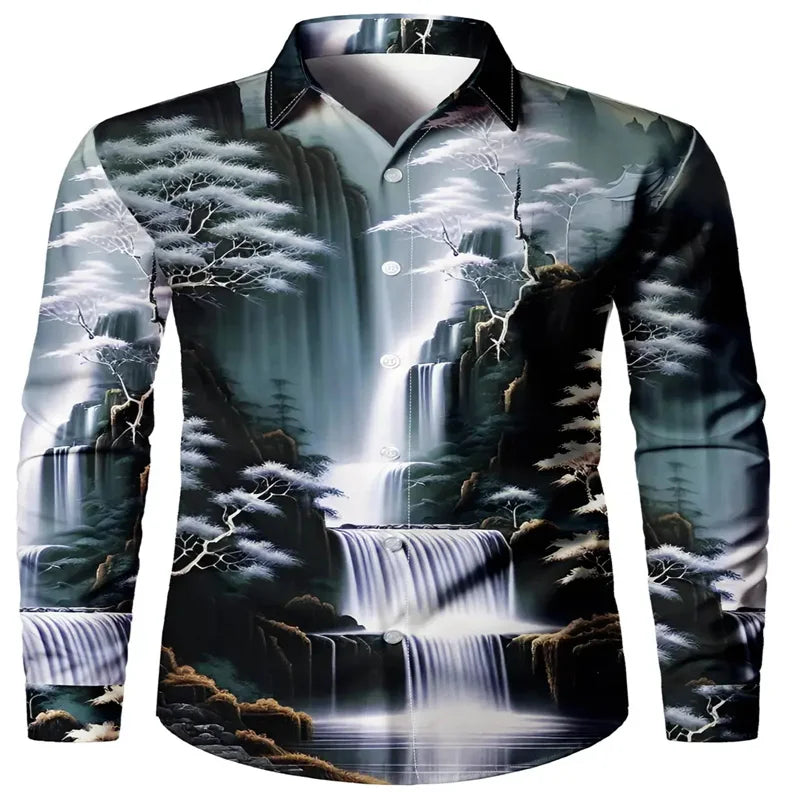 Men's Fashion Printed Shirt Retro Style, New 2026 fashion