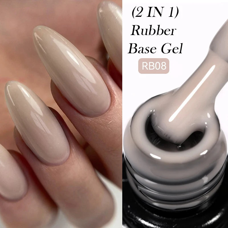 LILYCUTE Nude Crystal Rubber Base Gel Nail Polish