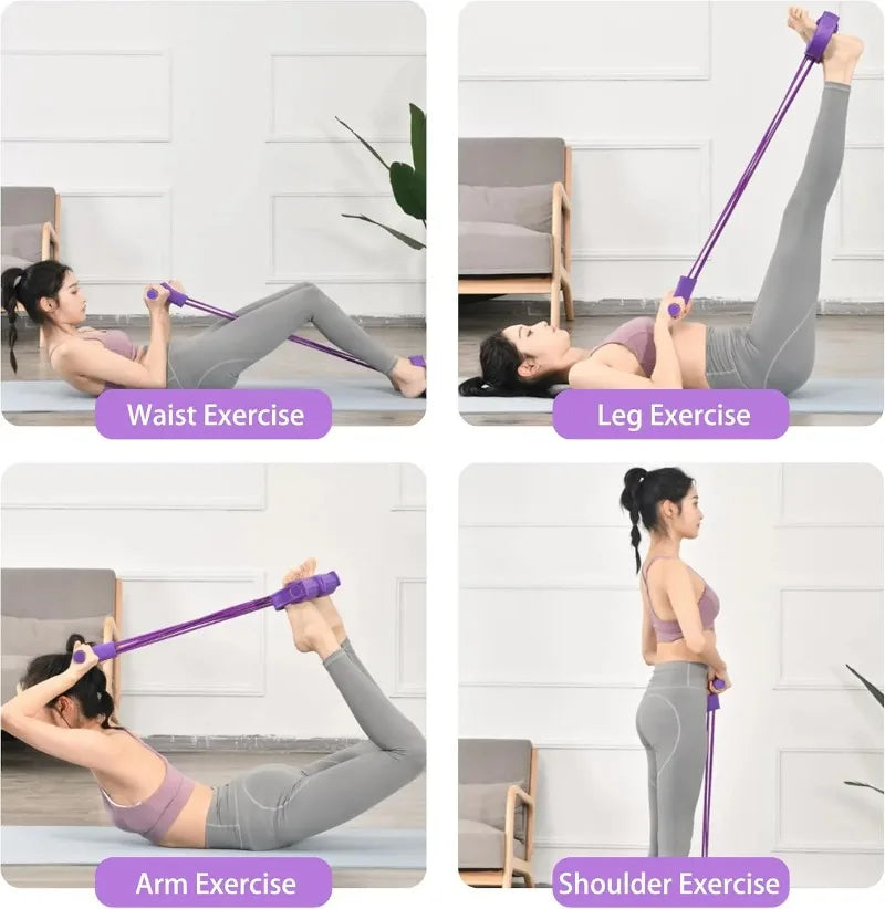 Multifunction Tension Rope, 6-Tube Elastic Yoga Pedal