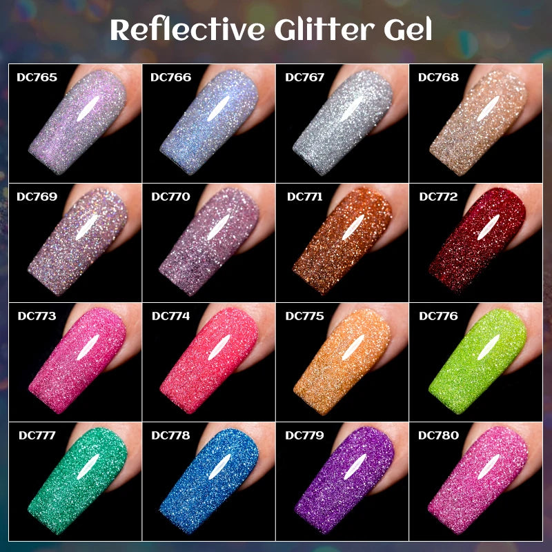 Gold Sliver Reflective Nail Gel Polish