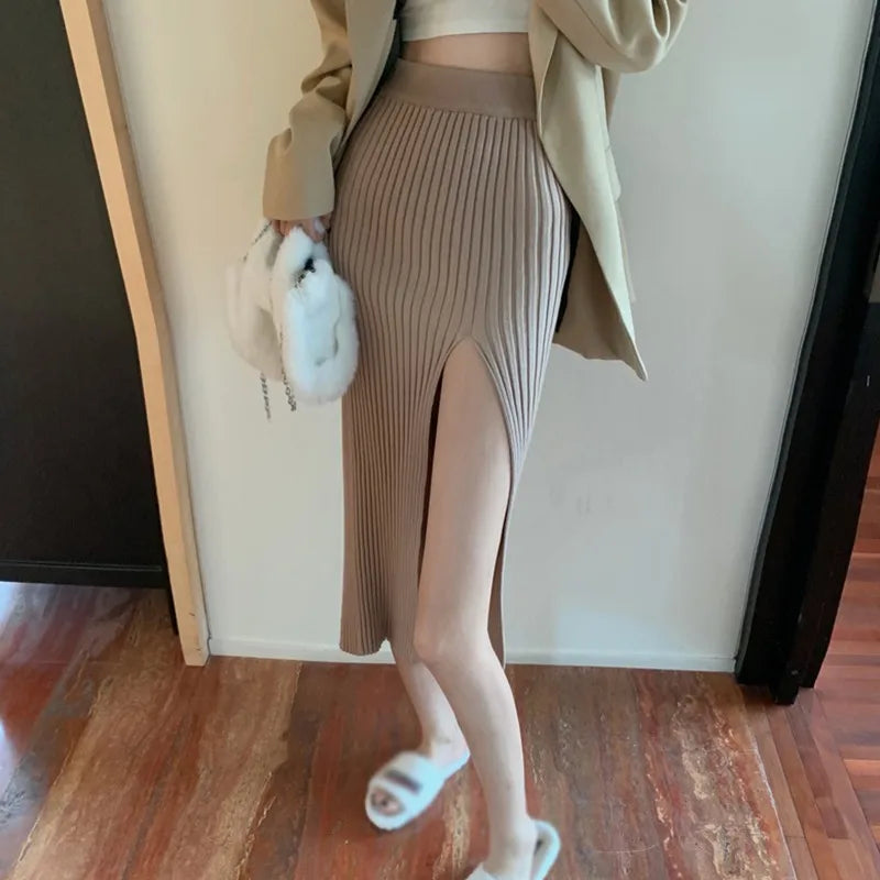 Hot Girl Knitted Elastic Dress